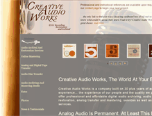 Tablet Screenshot of creativeaudioworks.com